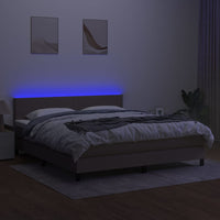 Letto a Molle con Materasso e LED Tortora 180x200 cm in Tessuto cod mxl 62978