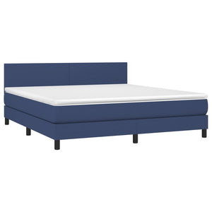 Letto a Molle con Materasso e LED Blu 180x200 cm in Tessuto 3133019