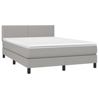 Letto a Molle Materasso e LED Grigio Chiaro 140x190 cm Tessutocod mxl 122700