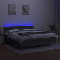 Letto a Molle Materasso e LED Grigio Scuro 160x200cm in Tessuto cod mxl 38212