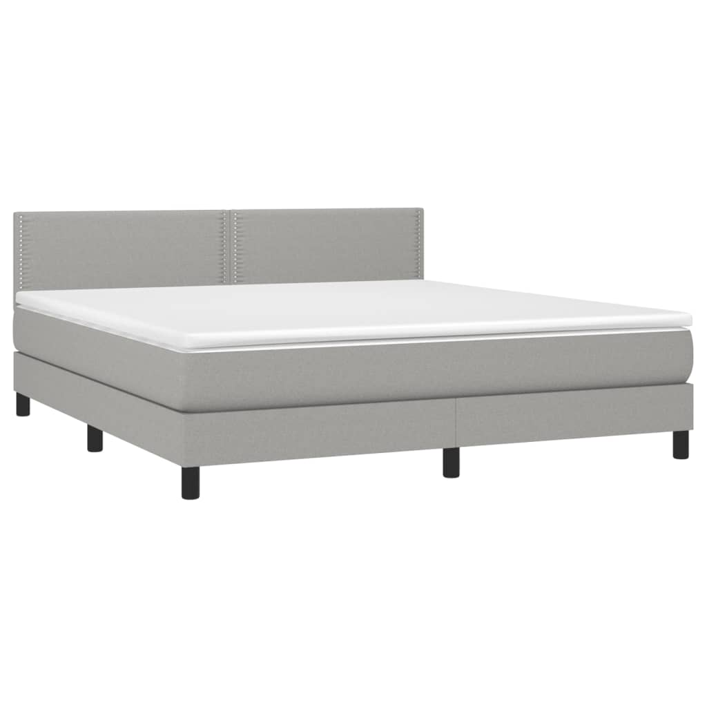 Letto a Molle Materasso e LED Grigio Chiaro 180x200 cm Tessuto 3133093