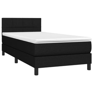 Letto a Molle con Materasso e LED-Struttura Letto con Materasso Nero 90x200 cm in Tessuto 286639