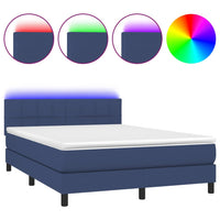 Letto a Molle con Materasso e LED Blu 140x190 cm in Tessutocod mxl 98785