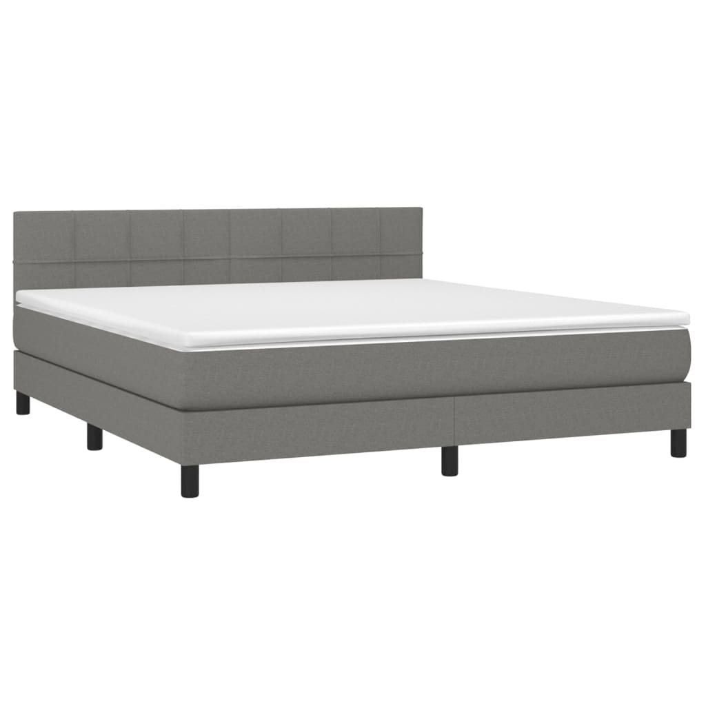 Letto a Molle Materasso e LED Grigio Scuro 180x200cm in Tessutocod mxl 98786