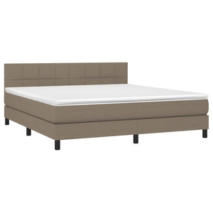 Letto a Molle con Materasso e LED Tortora 180x200 cm in Tessuto cod mxl 63439