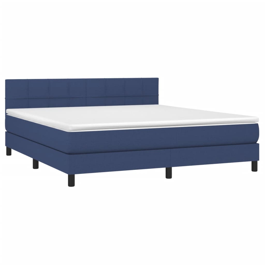 Letto a Molle con Materasso e LED Blu 180x200 cm in Tessuto cod mxl 62122