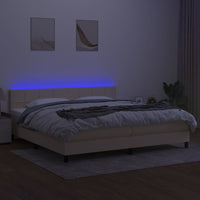Letto a Molle Materasso e LED bianco 200x200cm in Tessuto cod mxl 63072