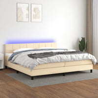 Letto a Molle Materasso e LED bianco 200x200cm in Tessuto cod mxl 63072