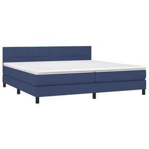 Letto a Molle Materasso e LED Blu 200x200cm in Tessuto 3133187