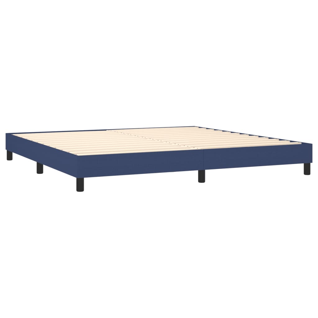 Letto a Molle Materasso e LED Blu 200x200cm in Tessuto 3133187