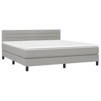 Letto a Molle Materasso e LED Grigio Chiaro 160x200 cm Tessuto cod mxl 45567