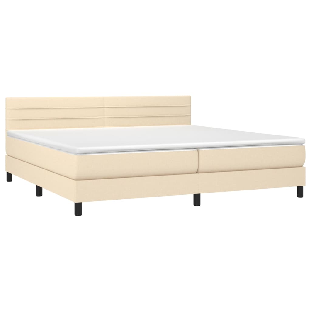 Letto a Molle Materasso e LED bianco 200x200cm in Tessuto cod mxl 61259