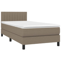 Letto a Molle con Materasso e LED Tortora 90x190 cm in Tessuto 3133281