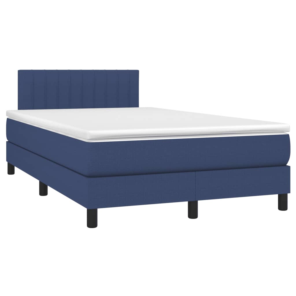 Letto a Molle con Materasso e LED Blu 120x200cm in Tessuto 3133307
