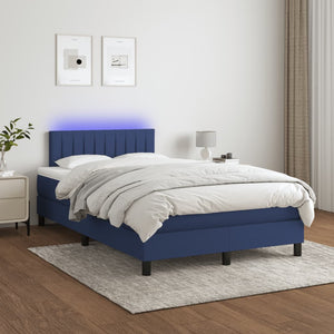 Letto a Molle con Materasso e LED Blu 120x200cm in Tessuto 3133307