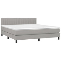 Letto a Molle Materasso e LED Grigio Chiaro 160x200 cm Tessuto cod mxl 45557