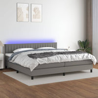 Letto a Molle Materasso e LED Grigio Scuro 200x200cm in Tessuto cod mxl 37201