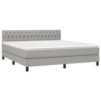 Letto a Molle Materasso e LED Grigio Chiaro 180x200 cm Tessuto 3133413
