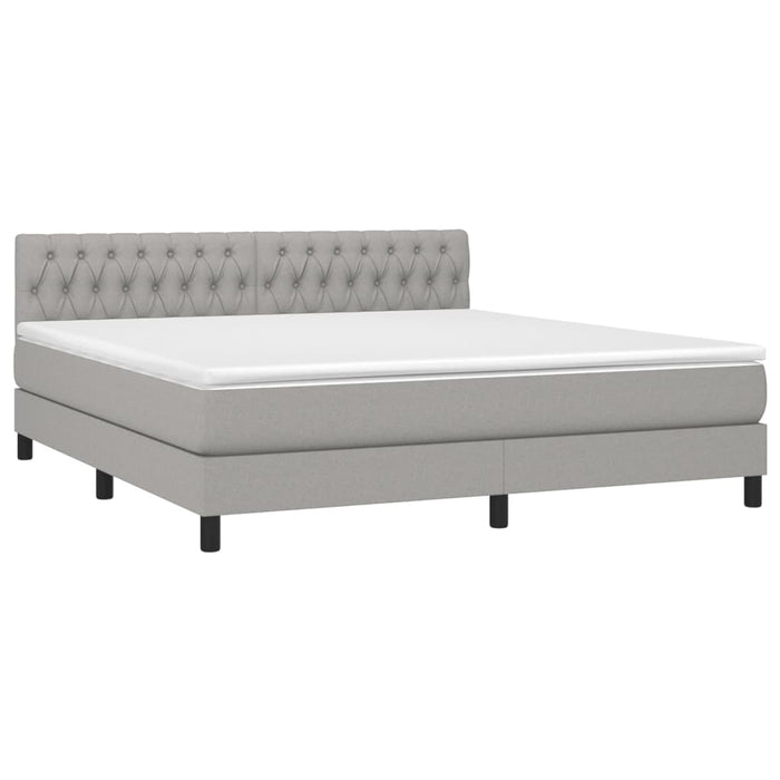 Letto a Molle Materasso e LED Grigio Chiaro 180x200 cm Tessuto 3133413