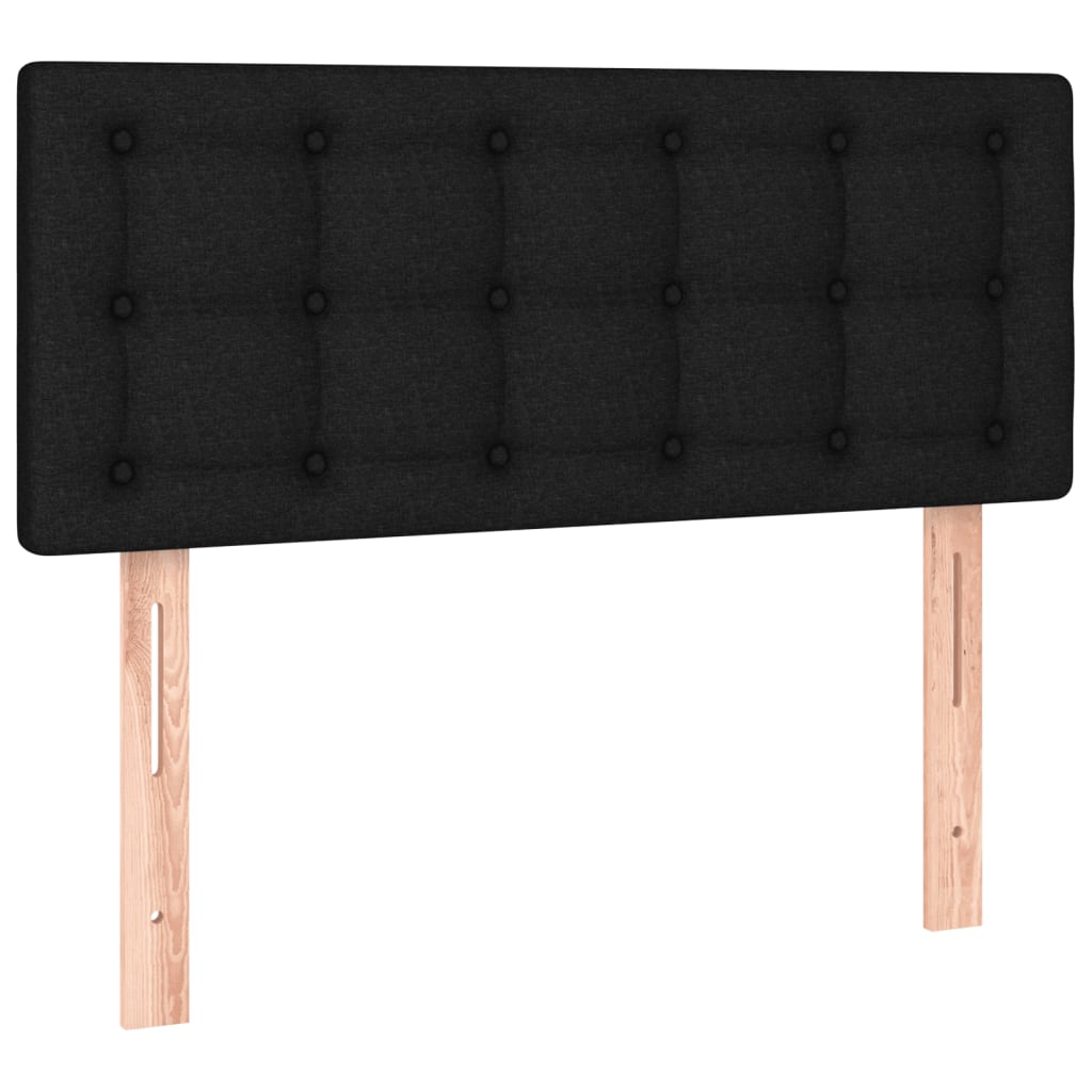 Letto a Molle con Materasso e LED-Struttura Letto con Materasso Nero 90x200 cm in Tessuto 184209
