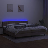 Letto a Molle Materasso e LED tortora 200x200cm in Tessuto cod mxl 63302