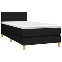 Letto a Molle con Materasso e LED-Struttura Letto con Materasso Nero 100x200 cm in Tessuto 525143