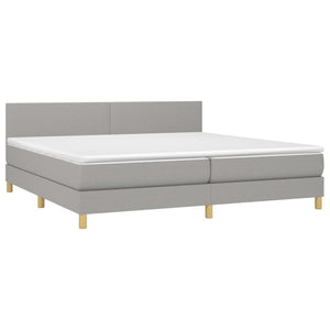 Letto a Molle Materasso e LED Grigio Chiaro 200x200 cm Tessuto 3133581