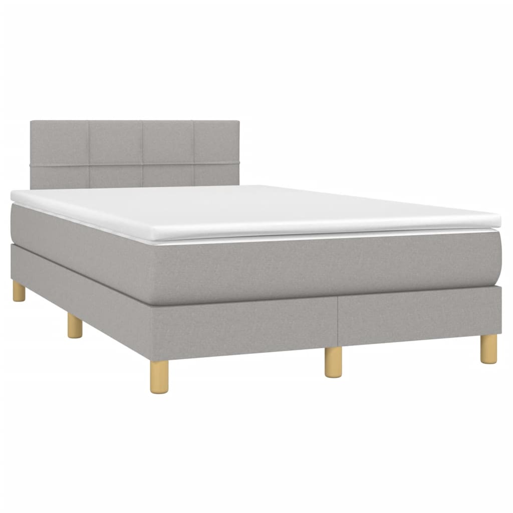 Letto a Molle Materasso e LED Grigio Chiaro 120x200 cm Tessuto cod mxl 63465