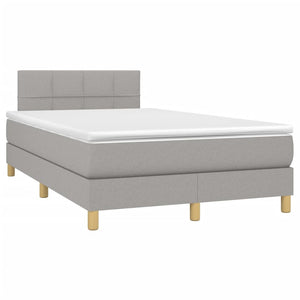Letto a Molle Materasso e LED Grigio Chiaro 120x200 cm Tessuto cod mxl 63465