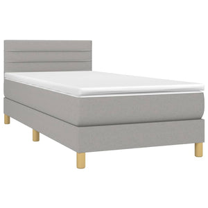 Letto a Molle Materasso e LED Grigio Chiaro 90x190 cm Tessuto 3133757