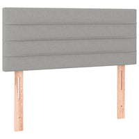 Letto a Molle Materasso e LED Grigio Chiaro 100x200 cm Tessuto