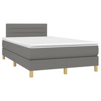 Letto a Molle Materasso e LED Grigio Scuro 120x200cm in Tessuto cod mxl 59185