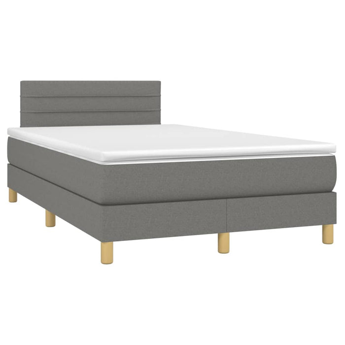 Letto a Molle Materasso e LED Grigio Scuro 120x200cm in Tessuto cod mxl 59185