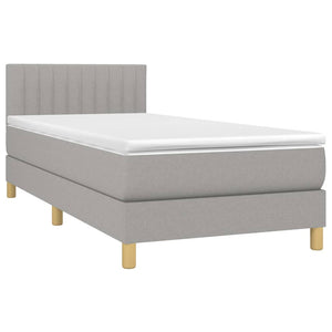Letto a Molle Materasso e LED Grigio Chiaro 90x190 cm Tessuto 3133837