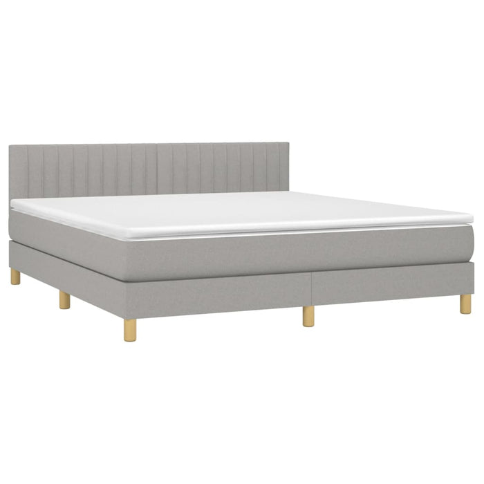 Letto a Molle Materasso e LED Grigio Chiaro 180x200 cm Tessuto 3133893