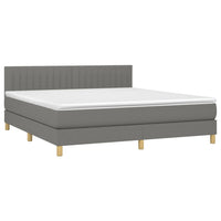 Letto a Molle Materasso e LED Grigio Scuro 180x200cm in Tessuto cod mxl 68626