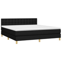 Letto a Molle con Materasso e LED Nero 180x200cm in Tessuto 3134055