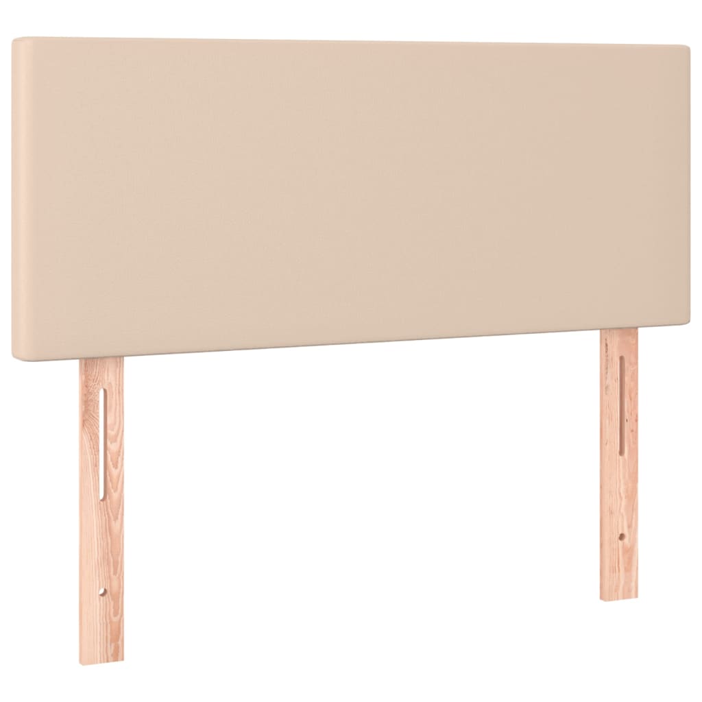 Giroletto Molle Materasso e LED Cappuccino 80x200 cm Similpelle