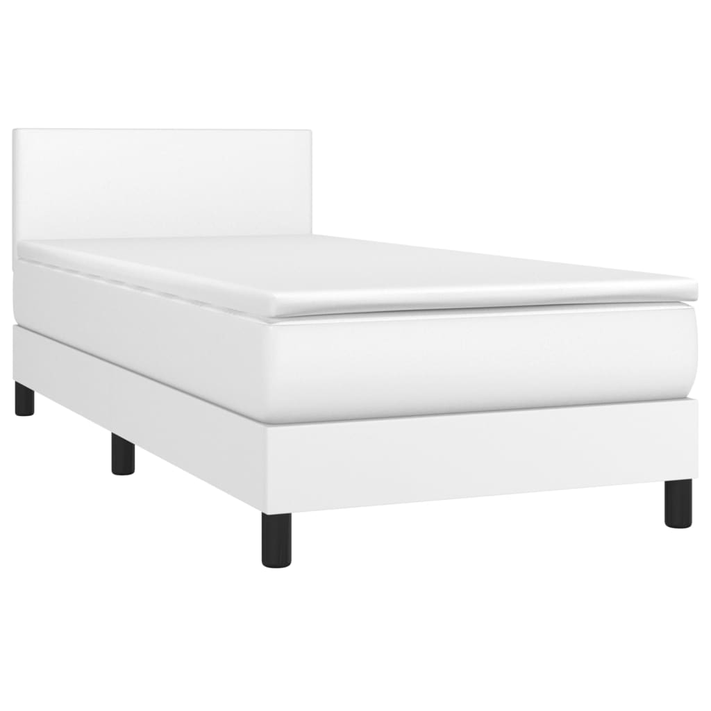 Giroletto Molle con Materasso e LED-Struttura Letto Bianco 90x190 cm Similpelle 853828