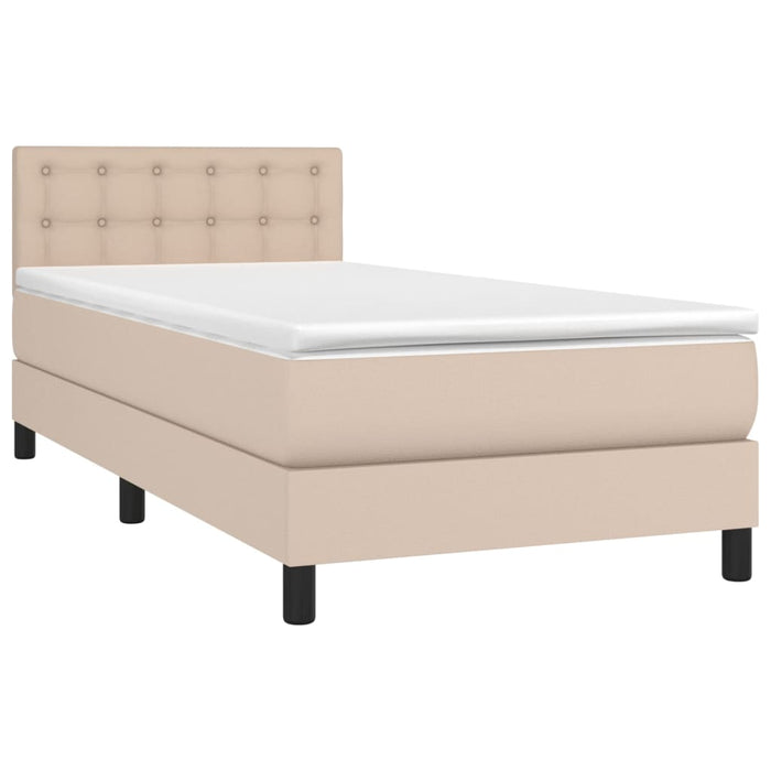 Giroletto Molle Materasso e LED-Struttura Letto Cappuccino 90x190 cm Similpelle 304855