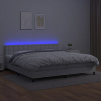 Giroletto Molle con Materasso e LED Bianco 200x200cm Similpelle 3134244