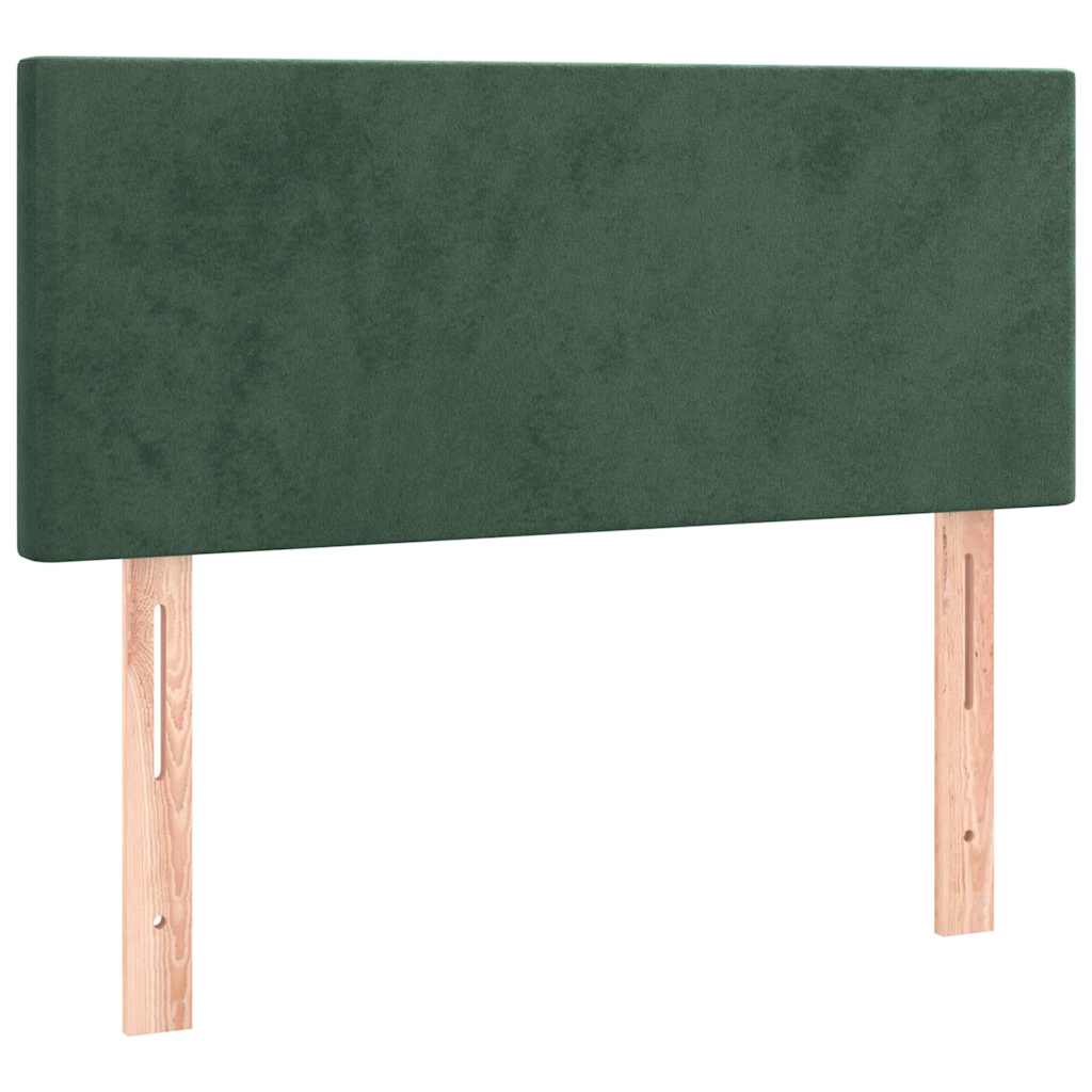 Letto a Molle con Materasso e LED-Struttura Letto con Materasso Verde Scuro 80x200cm Velluto 618087