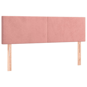 Letto a Molle con Materasso e LED Rosa 140x190 cm in Velluto 3134284