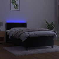 Letto a Molle con Materasso e LED-Struttura Letto con Materasso Nero 80x200 cm in Velluto 625331