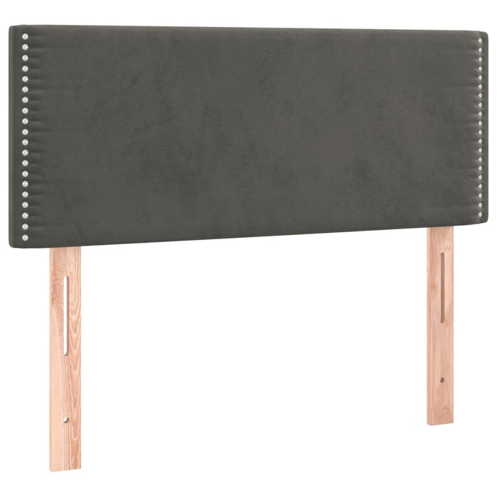 Letto a Molle con Materasso e LED-Struttura Letto con Materasso Grigio Scuro 90x200cm Velluto 795827
