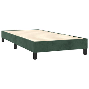 Letto a Molle con Materasso e LED Verde Scuro 90x200cm Velluto 3134324