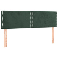 Letto a Molle con Materasso e LED Verde Scuro 140x190cm Velluto