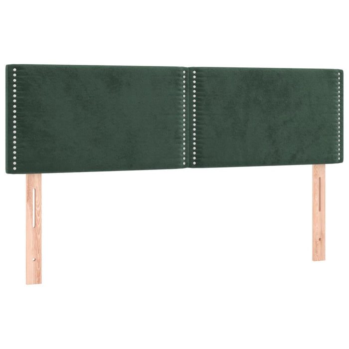 Letto a Molle con Materasso e LED Verde Scuro 140x190cm Velluto