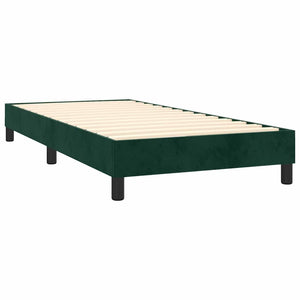 Letto a Molle con Materasso e LED-Struttura Letto con Materasso Verde Scuro 80x200cm Velluto 273335