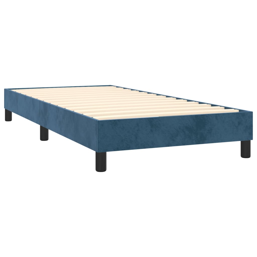 Letto a Molle con Materasso e LED-Struttura Letto con Materasso Blu Scuro 90x190cm in Velluto 583731